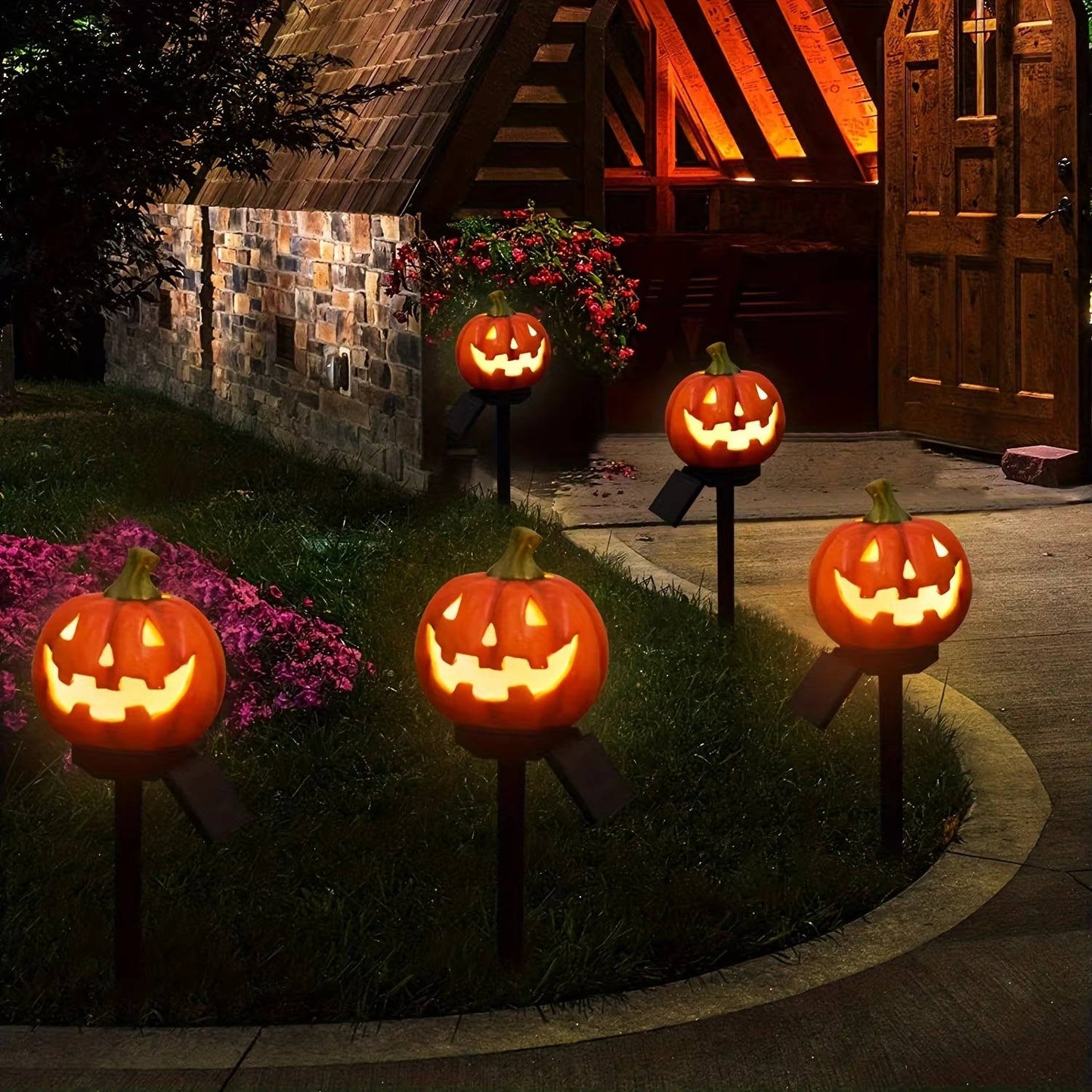 Light Up Pumpkin Decor Halloween Pathway Lights
