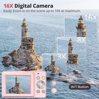 Retro Design Compact Digital Camera, High-Res Photos & 1080p Video