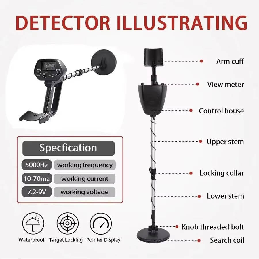 Professional Underground Metal Detector - High Accuracy For Gold Detecting &amp; Treasure Hunting