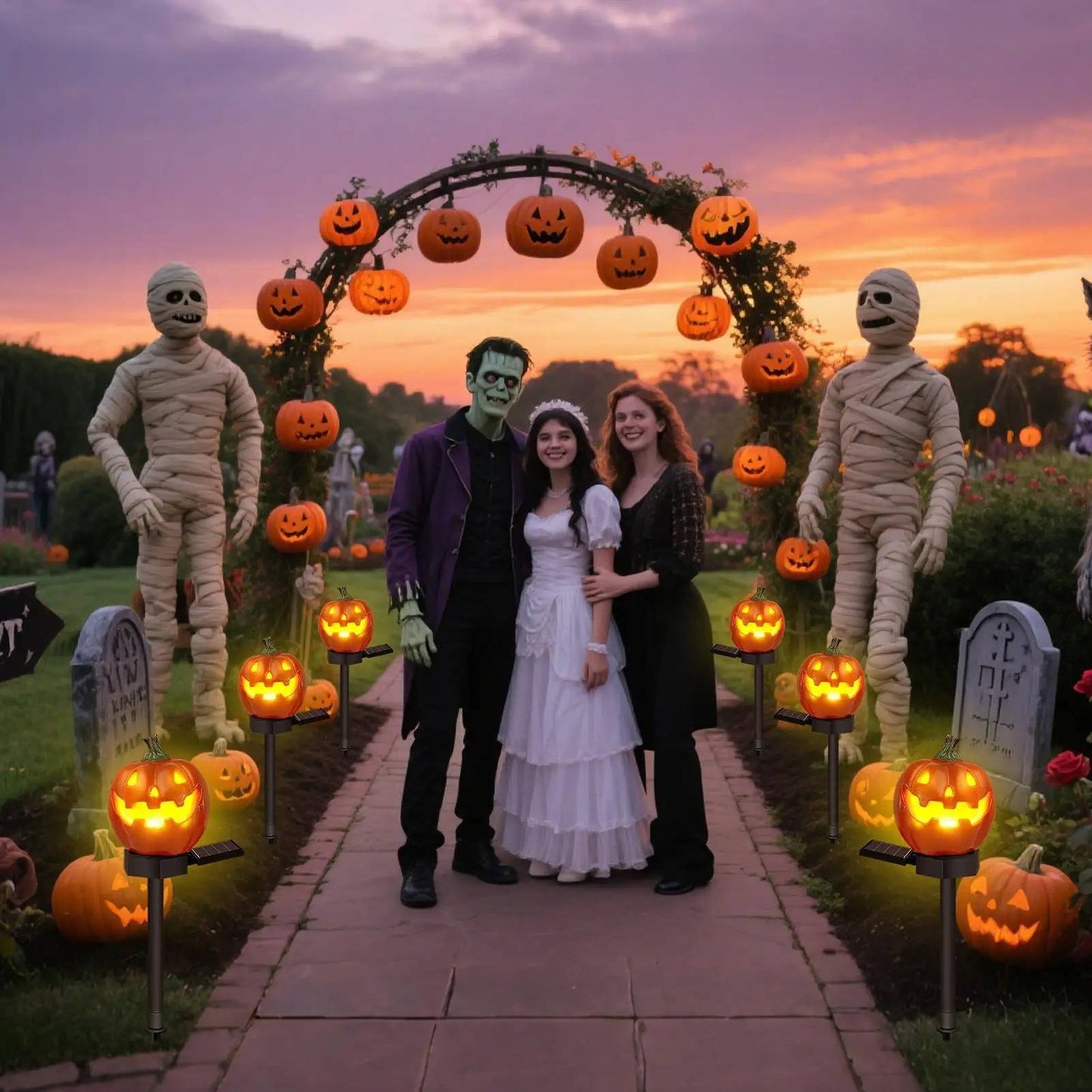 Light Up Pumpkin Decor Halloween Pathway Lights