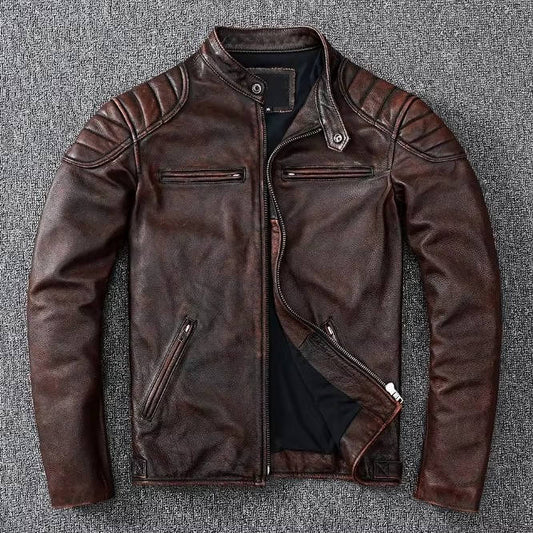 Men's Premium Quilted Leather Motorcycle Jacket