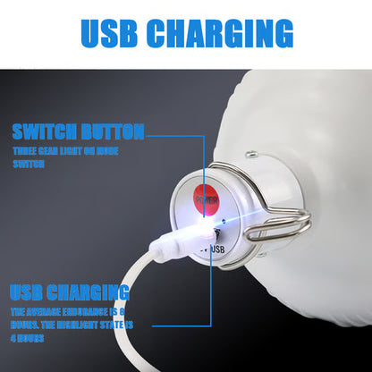 Portable USB Rechargeable Camping Light, High Power LED Tent Lantern for Outdoor & Emergency Use