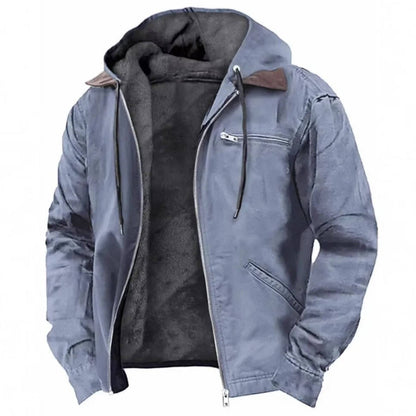 Mens Hooded Fleece Jacket with Zipper