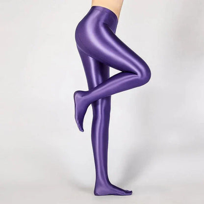 Glossy Opaque Shiny High Waist Sexy Stockings - High Elastic Skinny Leggings Pencil Pants