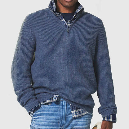 Men’s Sweater with Half-Zip Collar