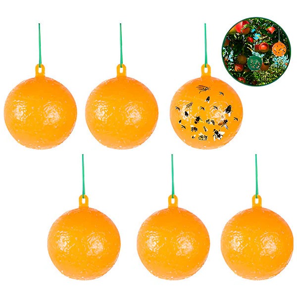 Hanging Fly Trap with Adhesive Layer (6 Pcs)