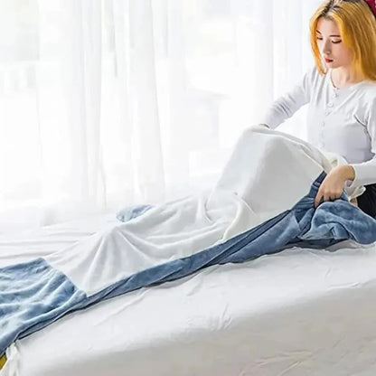 Soft Flannel Shark Hoodie Blanket