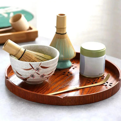 Matcha Tea Set, Bamboo Whisk, Spoon, and Ceramic Bowl