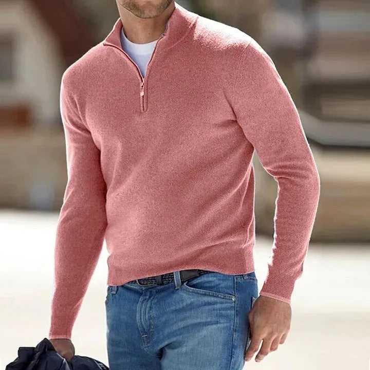 Men’s Cashmere Zip-Up Sweater for Everyday Wear