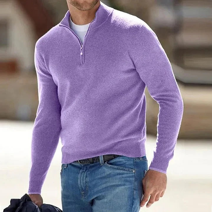 Men’s Cashmere Zip-Up Sweater for Everyday Wear
