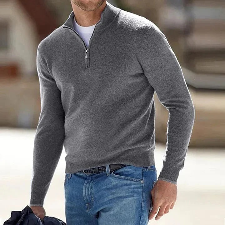 Men’s Cashmere Zip-Up Sweater for Everyday Wear