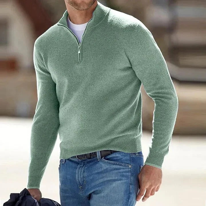 Men’s Cashmere Zip-Up Sweater for Everyday Wear