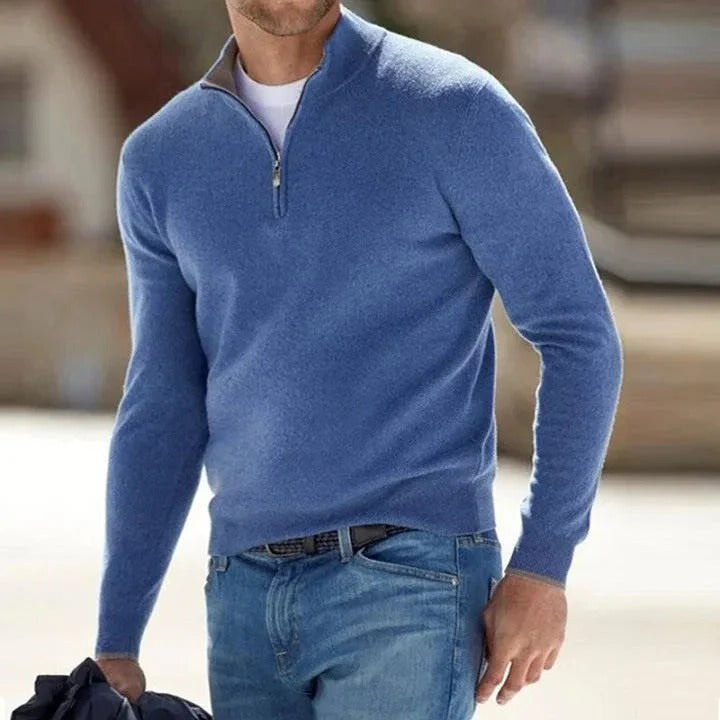 Men’s Cashmere Zip-Up Sweater for Everyday Wear
