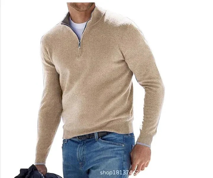 Men’s Cashmere Zip-Up Sweater for Everyday Wear
