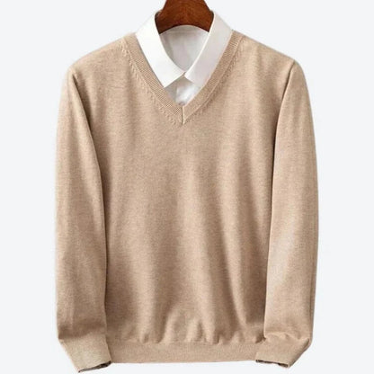 Men's Soft Cashmere Sweater with Crew Neck Pullover