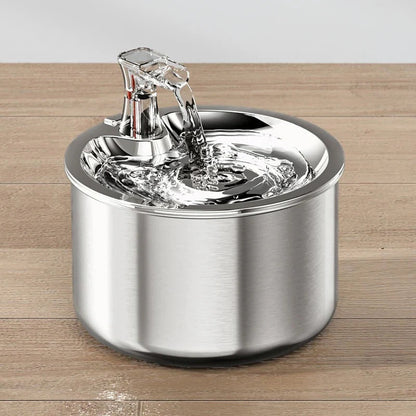 Stainless Steel Cat Water Fountain with Filter and Sensor