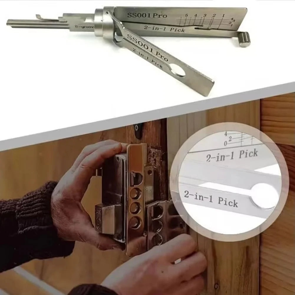 Lock Picking and Decoding Tool with 2-in-1 Multi Function Design