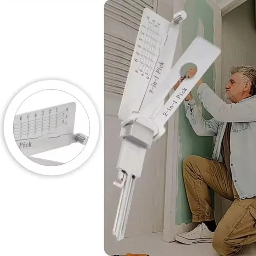 Lock Picking and Decoding Tool with 2-in-1 Multi Function Design