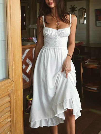 Sleeveless Midi Dress with Elegant Design