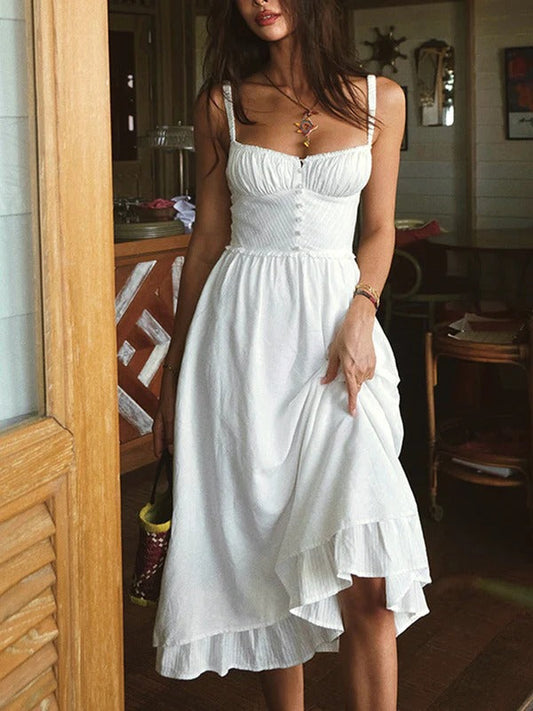 Sleeveless Midi Dress with Elegant Design