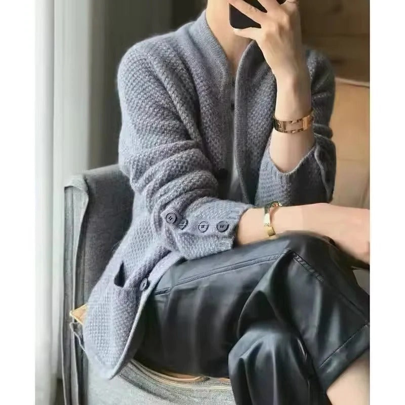 Thick Wool Sweater Jacket For Cold Winter Weather