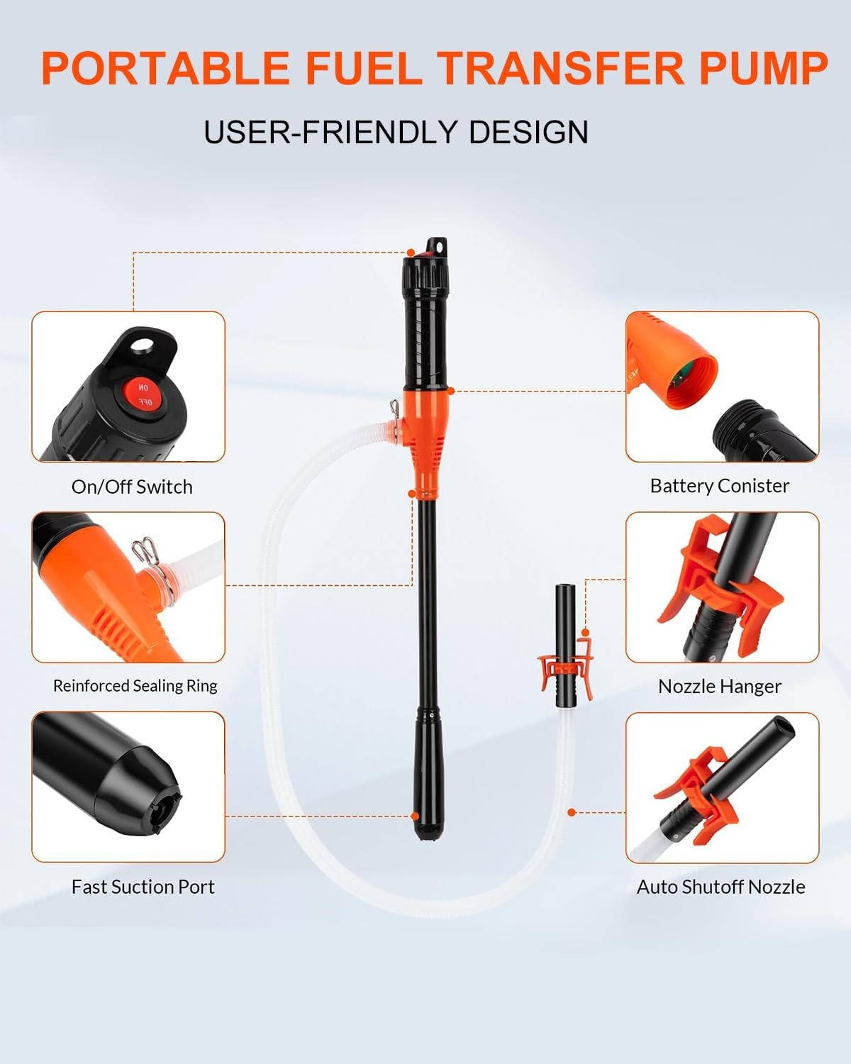 Portable Electric Siphon Pump For Gas, Fuel, Diesel, Water Transfer