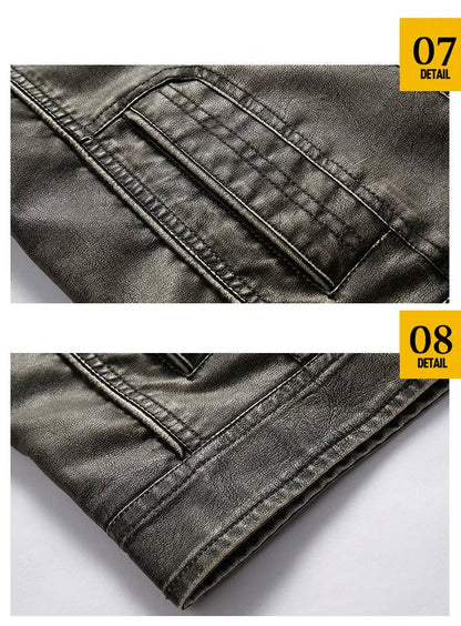 Black Distressed Pu Leather Motorcycle Jacket