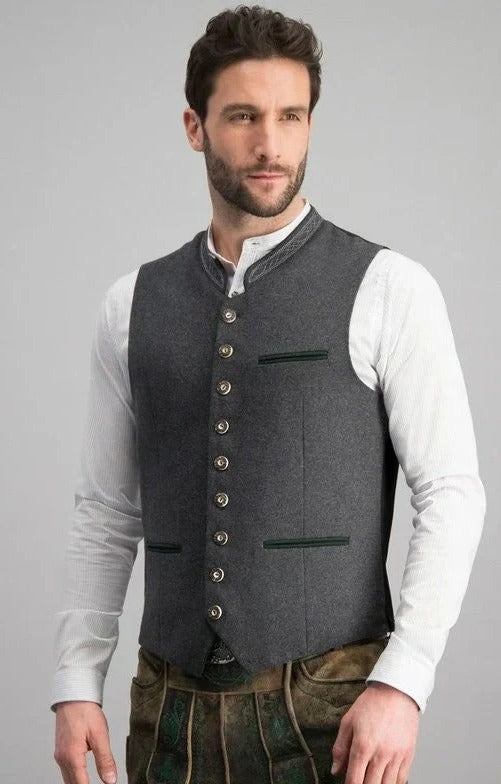 Men's Traditional Vest In Gray