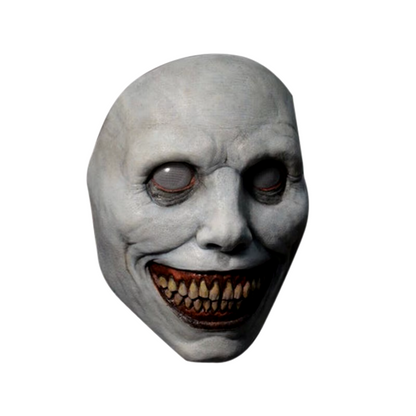 Creepy Smiling Face Evil Mask - Creepy White Eyed Demon Smiling Mask