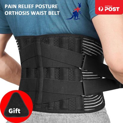Adjustable Lumbar Support Brace with Breathable Fabric